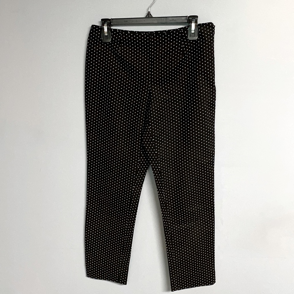 Pants, black/white polkadots, ankle length, size 4